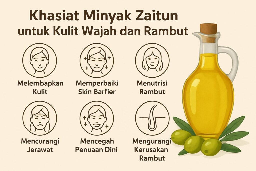 Khasiat Minyak Zaitun untuk Kulit Wajah dan Rambut